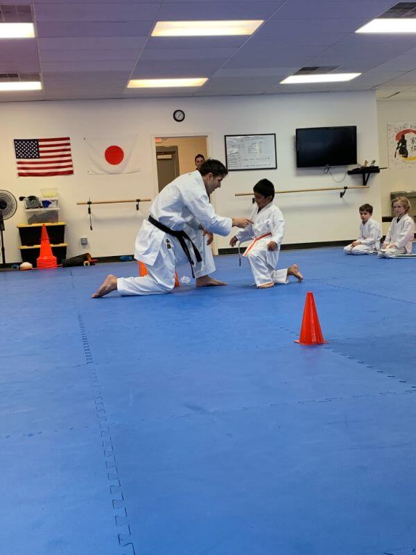 Sensei Alejandro Rodríguez, professional karate instructor at Kazoku Karate Greenville, South Carolina - Training with kids in the private martial arts clases for children and kids